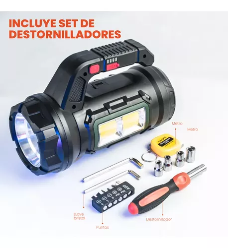 Linterna Pro Luz+Herramienta Kit Auto
